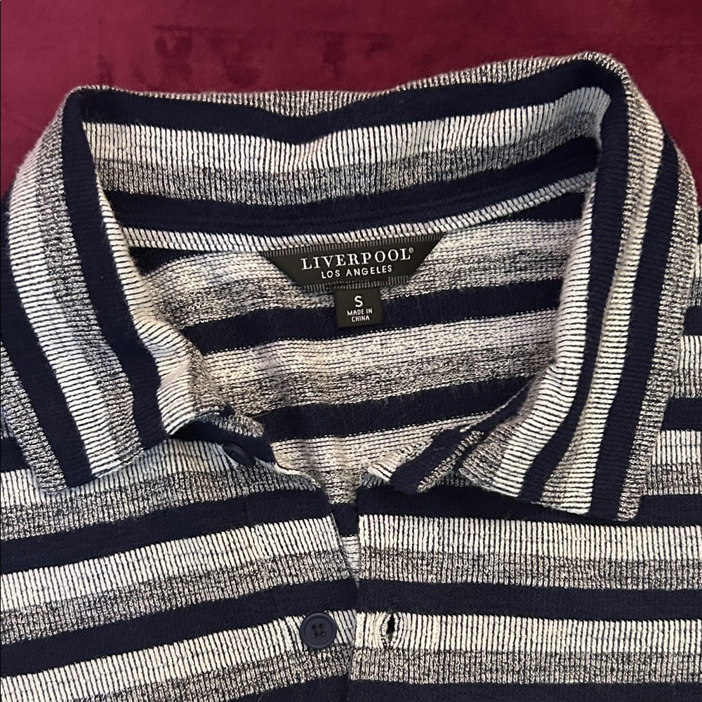 Liverpool Black and White Striped Shirt